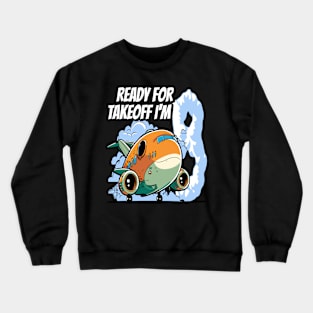 Ready for Takeoff I'm 8 - 8nd Birthday Boy Airplane Theme Crewneck Sweatshirt